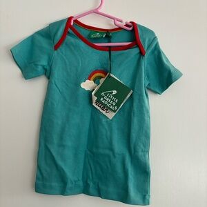 Little Green Radicals Rainbow Teal Blue T Shirts Size 2-3 years